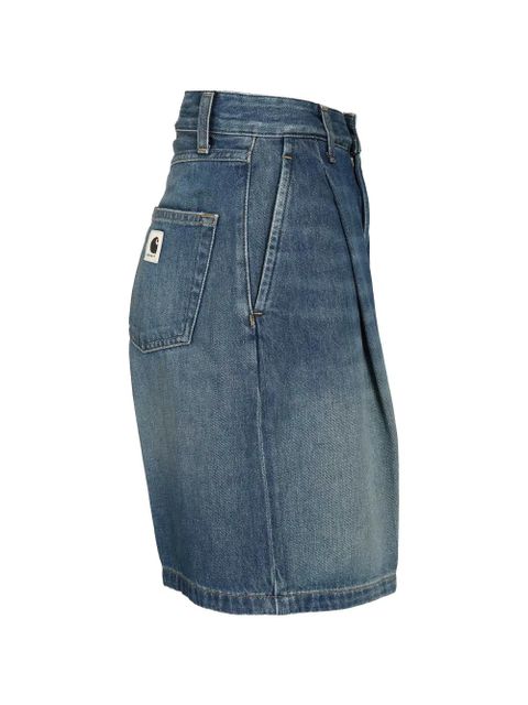 Carhartt WIP Alta denim-pleated shorts - Blue
