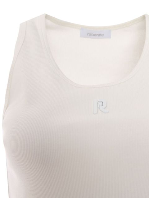 Rabanne logo-embroidered tank top - Neutrals