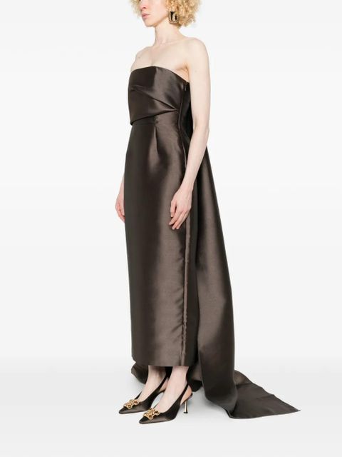 Solace London Kiki strapless slit maxi dress - Brown - zdjęcie produktu nr 2