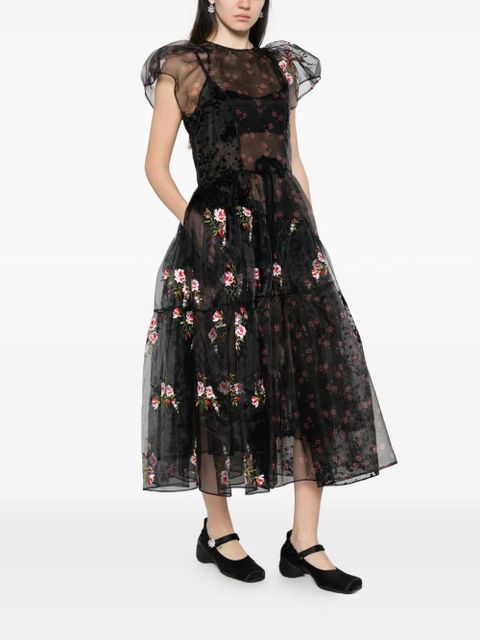 Simone Rocha puff-sleeve patchwork dress - Black - zdjęcie produktu nr 2
