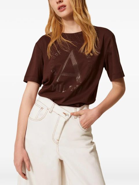 TWINSET logo-print T-shirt - Brown - zdjęcie produktu nr 2