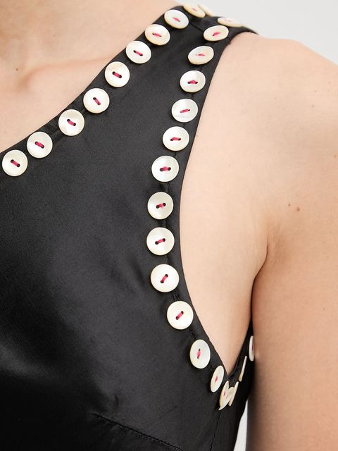 Never Fully Dressed sukienka wiskozowa kolor czarny maxi prosta NFDDR3035