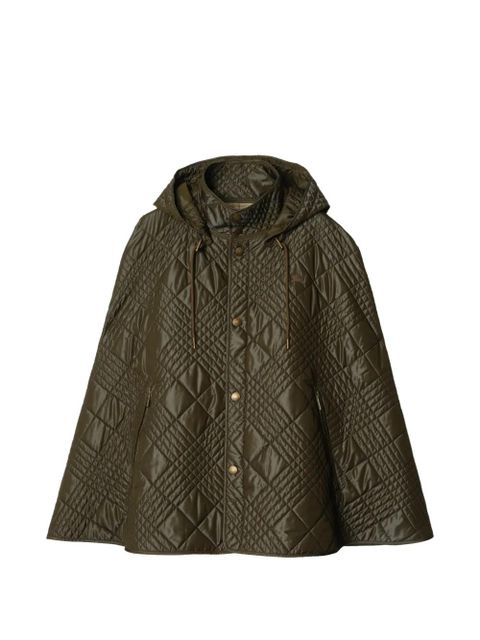 Burberry micro check-stitch nylon blend cape - Green - zdjęcie produktu nr 1