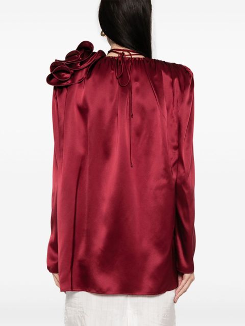 Magda Butrym silk flower blouse - Red