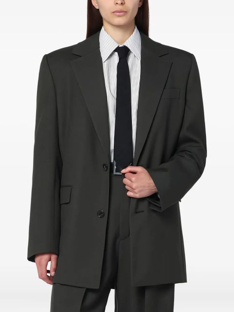 Saint Laurent single-breasted flap-pocket blazer - Green