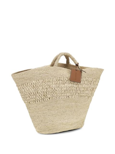 Manebi Fiji raffia beach bag - Neutrals