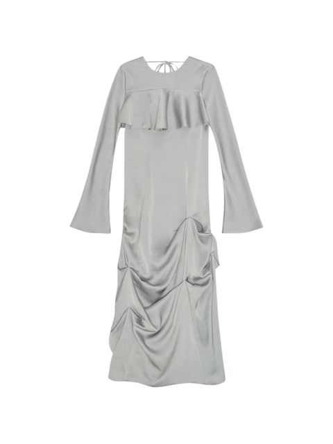 GANNI ruffled midi dress - Grey - zdjęcie produktu nr 1