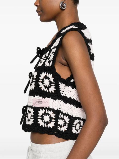 GANNI floral-motif top - Black - zdjęcie produktu nr 2