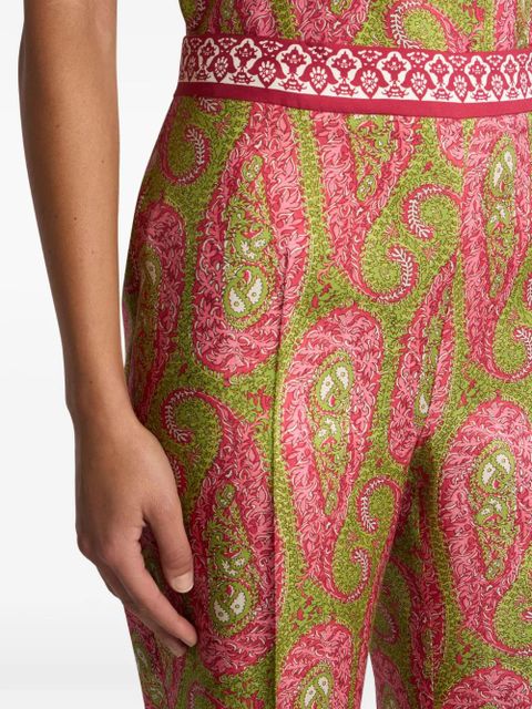ETRO paisley foliage-motif trousers - Green
