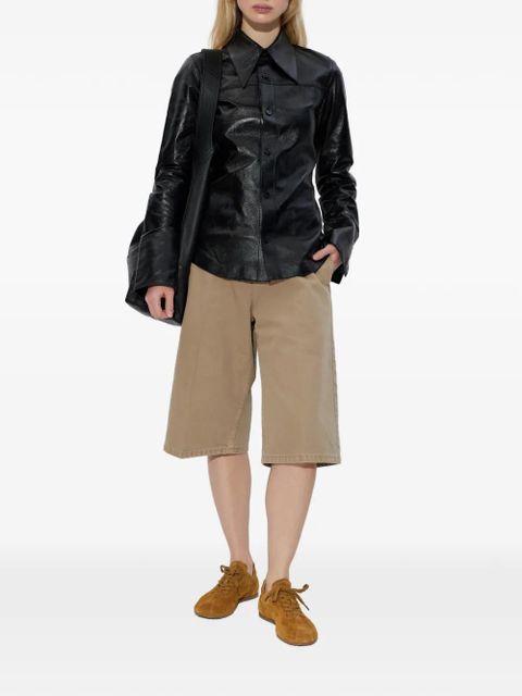 AMI Paris panelled leather shirt - Black - zdjęcie produktu nr 2