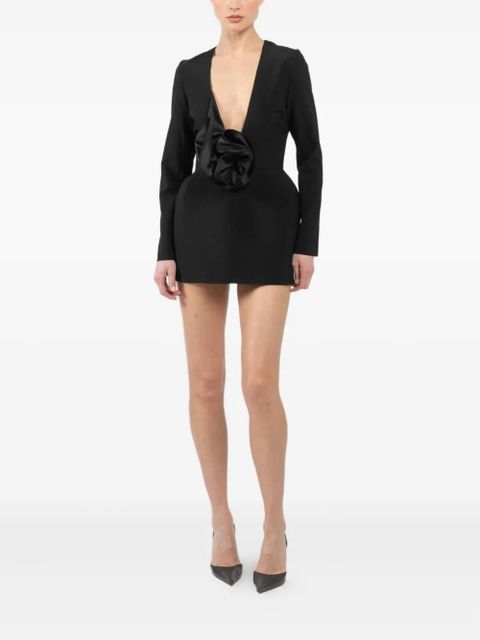 Magda Butrym floral-appliqué dress - Black