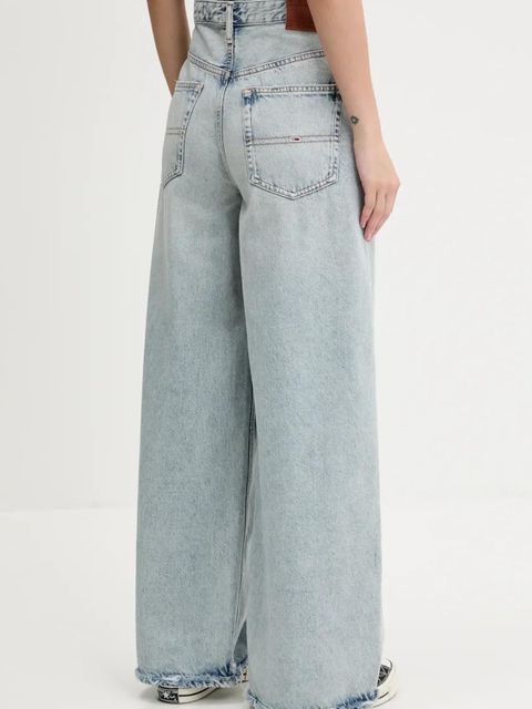 Tommy Jeans jeansy damskie kolor niebieski DW0DW20015