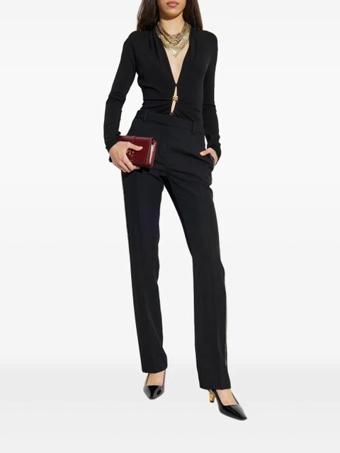 Versace embellished-trim tailored trousers - Black