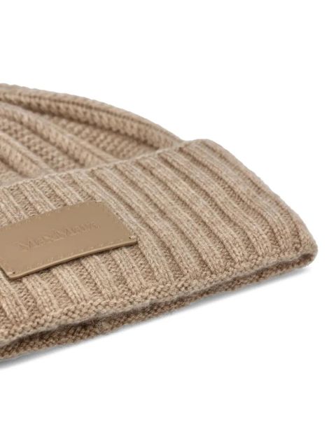 Max Mara ribbed logo hat - Brown