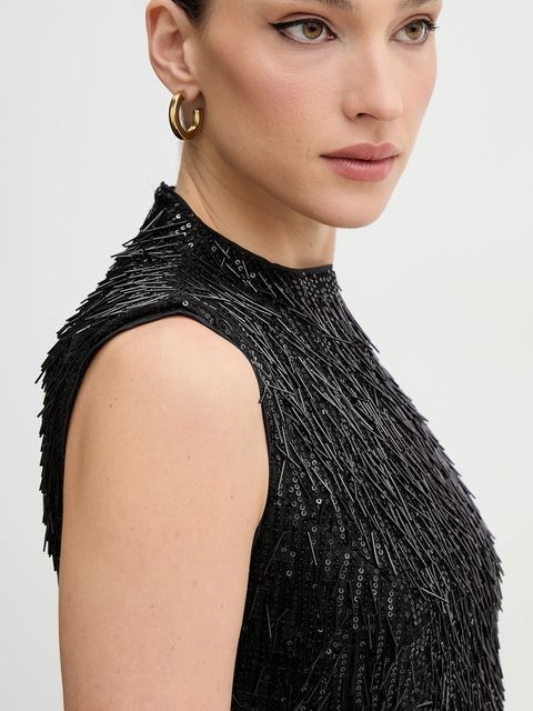 Bardot sukienka kolor czarny mini rozkloszowana 60202DB