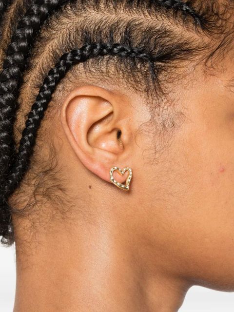 Maje rhinestone-embellished heart-shaped earrings - Gold - zdjęcie produktu nr 2
