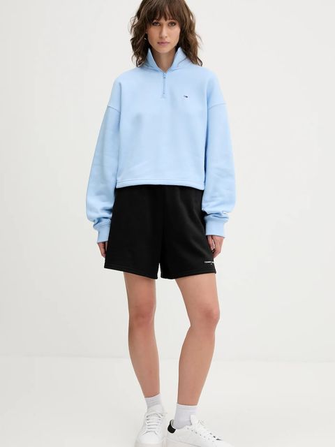 Tommy Jeans szorty damskie kolor czarny gładkie high waist DW0DW21152 - zdjęcie produktu nr 2