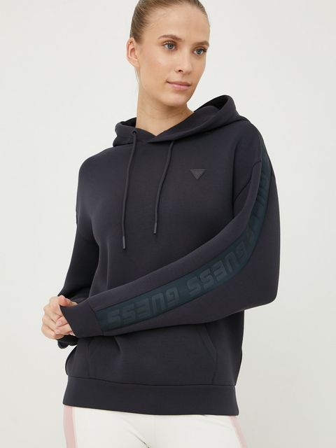 Guess bluza BRENDA damska kolor szary z kapturem z aplikacją V2YQ18 K7UW2 - zdjęcie produktu nr 1