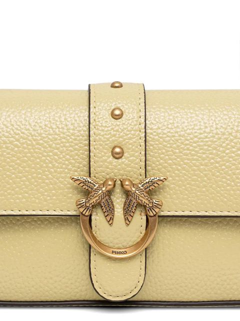 PINKO Love Birds leather mini crossbody bag - Yellow