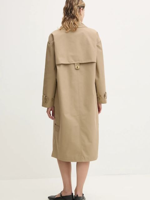 Sessun płaszcz damski kolor beżowy przejściowy oversize 25212002 - zdjęcie produktu nr 2