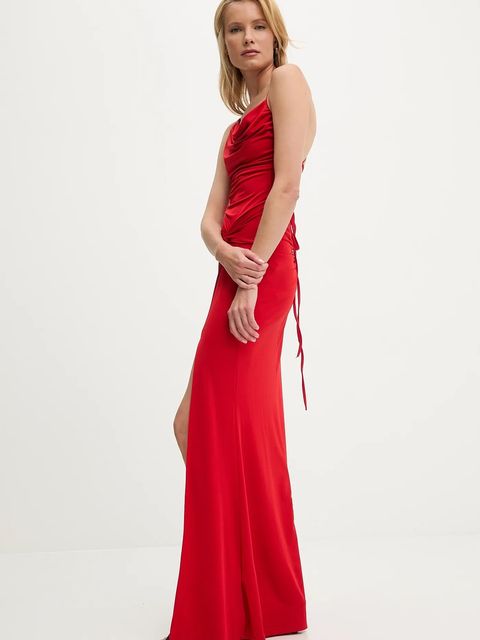 Answear.LAB sukienka kolor czerwony maxi dopasowana