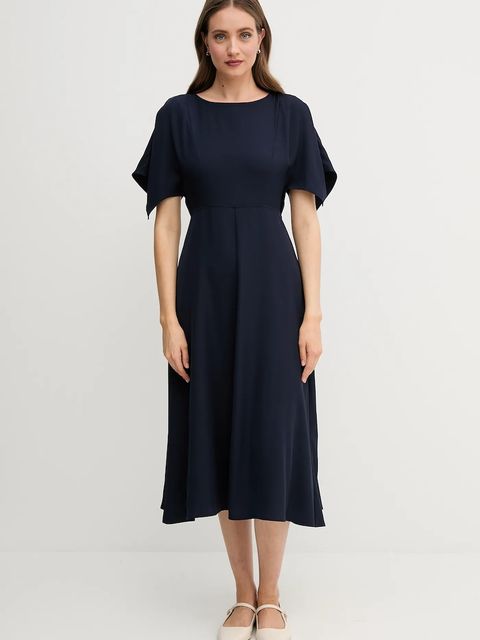 Sandro Ferrone sukienka kolor granatowy midi rozkloszowana S23XBEBRANCALEONE - zdjęcie produktu nr 1