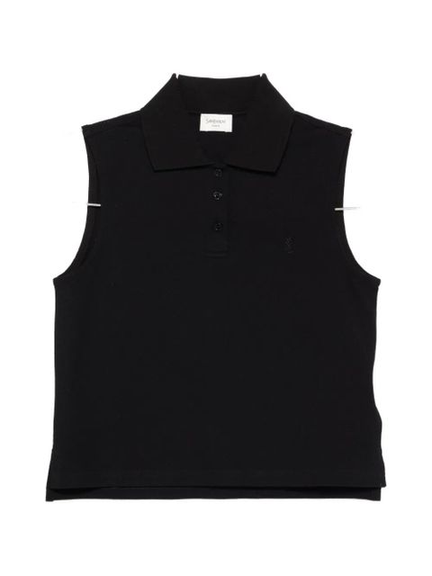 Saint Laurent logo-motif polo top - Black - zdjęcie produktu nr 1