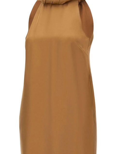 LouLou de Saison Susan twisted-collar sleeveless midi dress - Brown