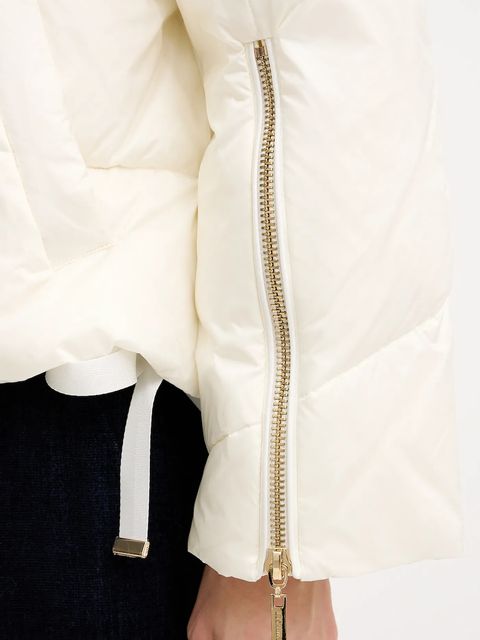 Twinset kurtka puchowa kolor beżowy zimowa oversize 252TT2060