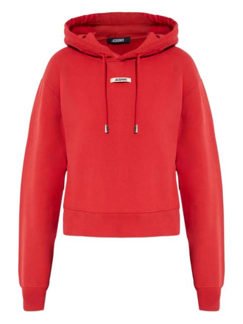 Jacquemus logo-patch hoodie - Red - zdjęcie produktu nr 1