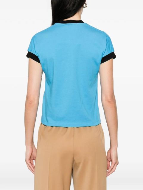 Versace trim-detail T-shirt - Blue