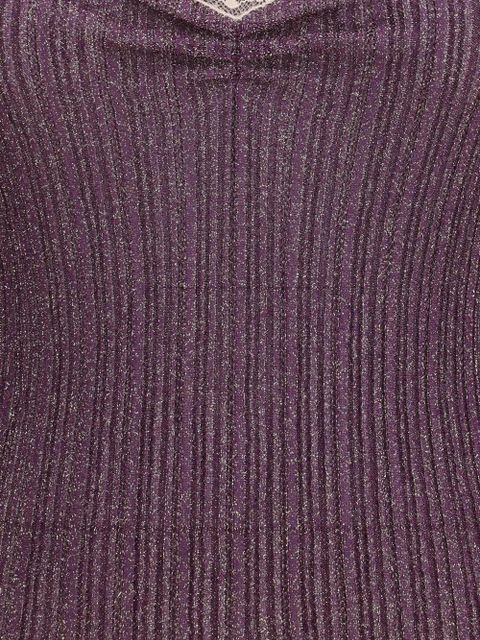 Valentino Garavani lace-trim ribbed top - Purple