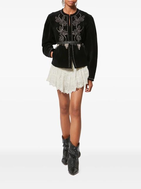 ISABEL MARANT x Zoelia embroidered ruffled shorts - Neutrals - zdjęcie produktu nr 2