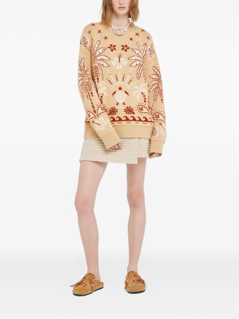 Alanui Echoes Of The Island palm-tree sweater - Neutrals - zdjęcie produktu nr 2