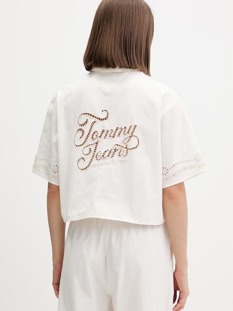 Tommy Jeans koszula damska z dodatkiem lnu - zdjęcie produktu nr 1