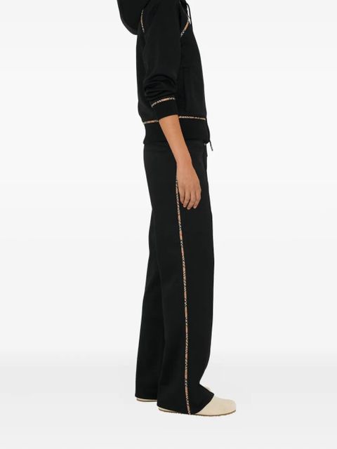 Burberry check-pattern trim track pants - Black - zdjęcie produktu nr 2
