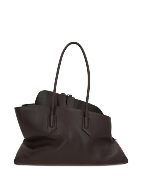 The Attico medium La Passeggiata leather tote bag - Brown - zdjęcie produktu nr 1