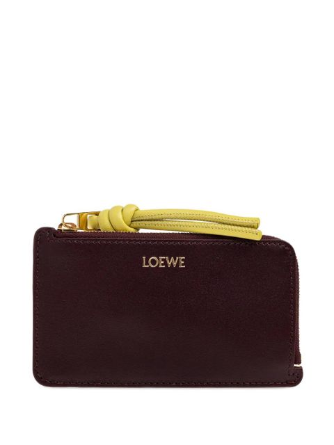 LOEWE knot-detail zip-fastening card holder - Red - zdjęcie produktu nr 1
