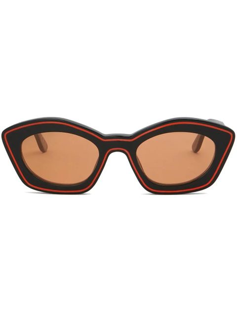 Marni Eyewear logo-print oval-frame sunglasses - Black - zdjęcie produktu nr 1