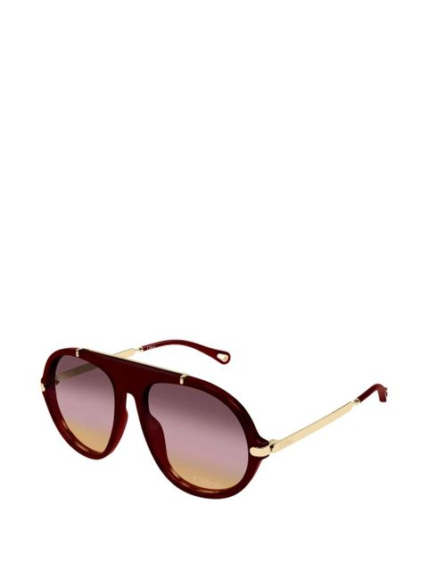 Chloé Eyewear oversized-frame gradient-lens sunglasses - Brown - zdjęcie produktu nr 1