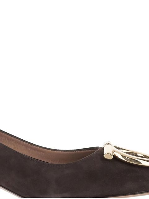 Ferragamo 70mm Gancini-detail suede heeled pumps - Brown