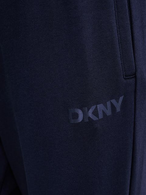 Dkny spodnie dresowe damskie kolor granatowy gładkie DP6P3795