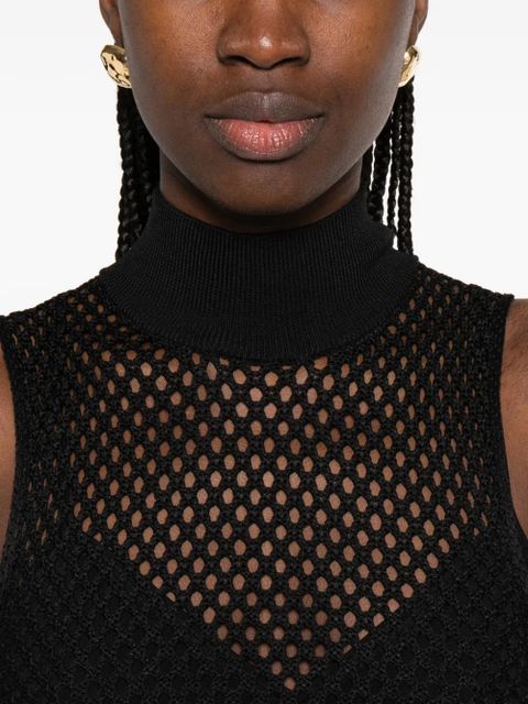 Simkhai fishnet knitted midi dress - Black