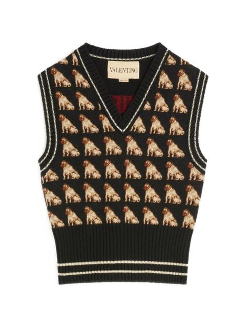 Valentino Garavani Petit Charles jacquard vest - Black - zdjęcie produktu nr 1