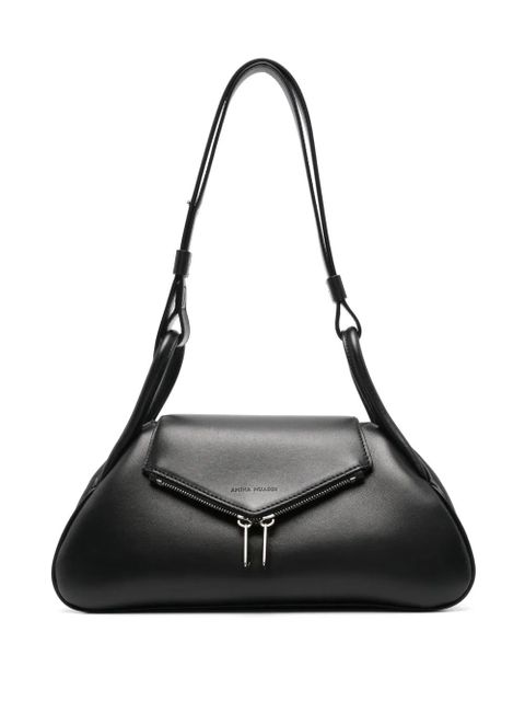 Amina Muaddi Gemini leather shoulder bag - Black - zdjęcie produktu nr 1