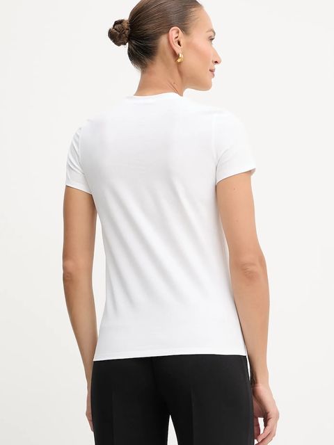 Elisabetta Franchi t-shirt bawełniany damski kolor biały MA00756E2 - zdjęcie produktu nr 2