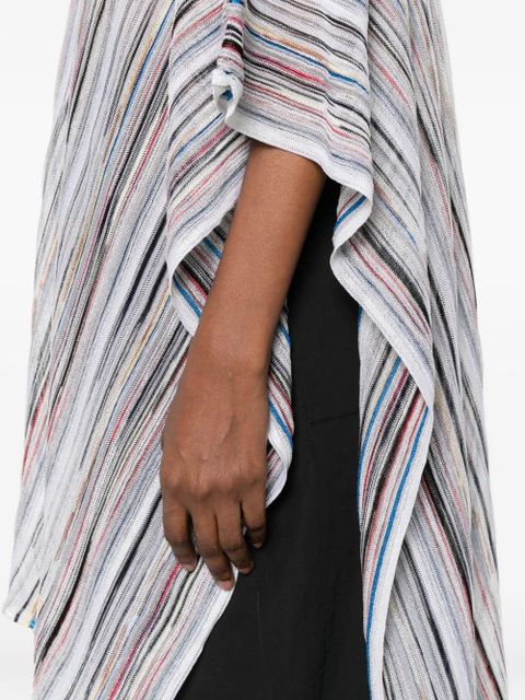 Missoni striped V-neck poncho - White