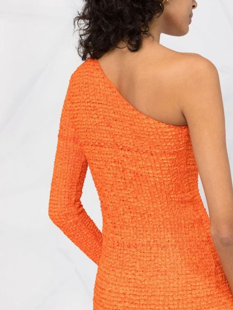 Nanushka fitted one-sleeve mini dress - Orange