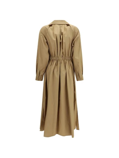 Max Mara Pedaggi drawstring A-line midi dress - Neutrals