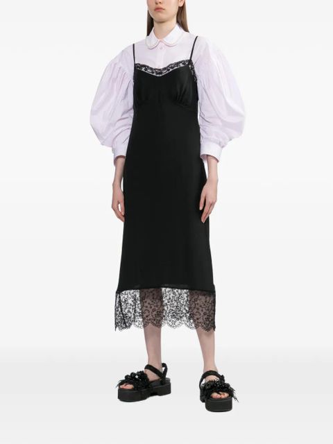 Simone Rocha lace-trim midi dress - Black